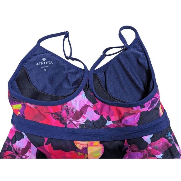 Athleta Women's Small Pink Abstract Floral Mystique Shorebreak Swim Dress - Picture 3 of 7